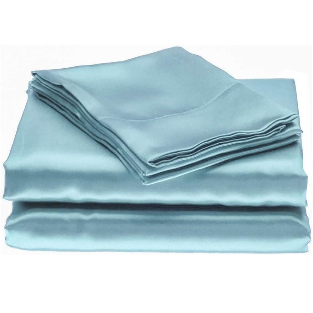 Turqoise Blue Microfiber Satin Sheet Set‎ - Queen